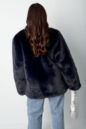 Faux fur jas - donkerblauw h5 Afbeelding8